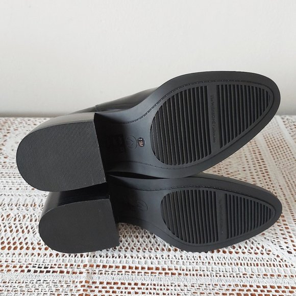 Wishbone Collection Boots 7.5M Patent Leather Black Chunky Platform Heel Pull-on - Picture 16 of 16